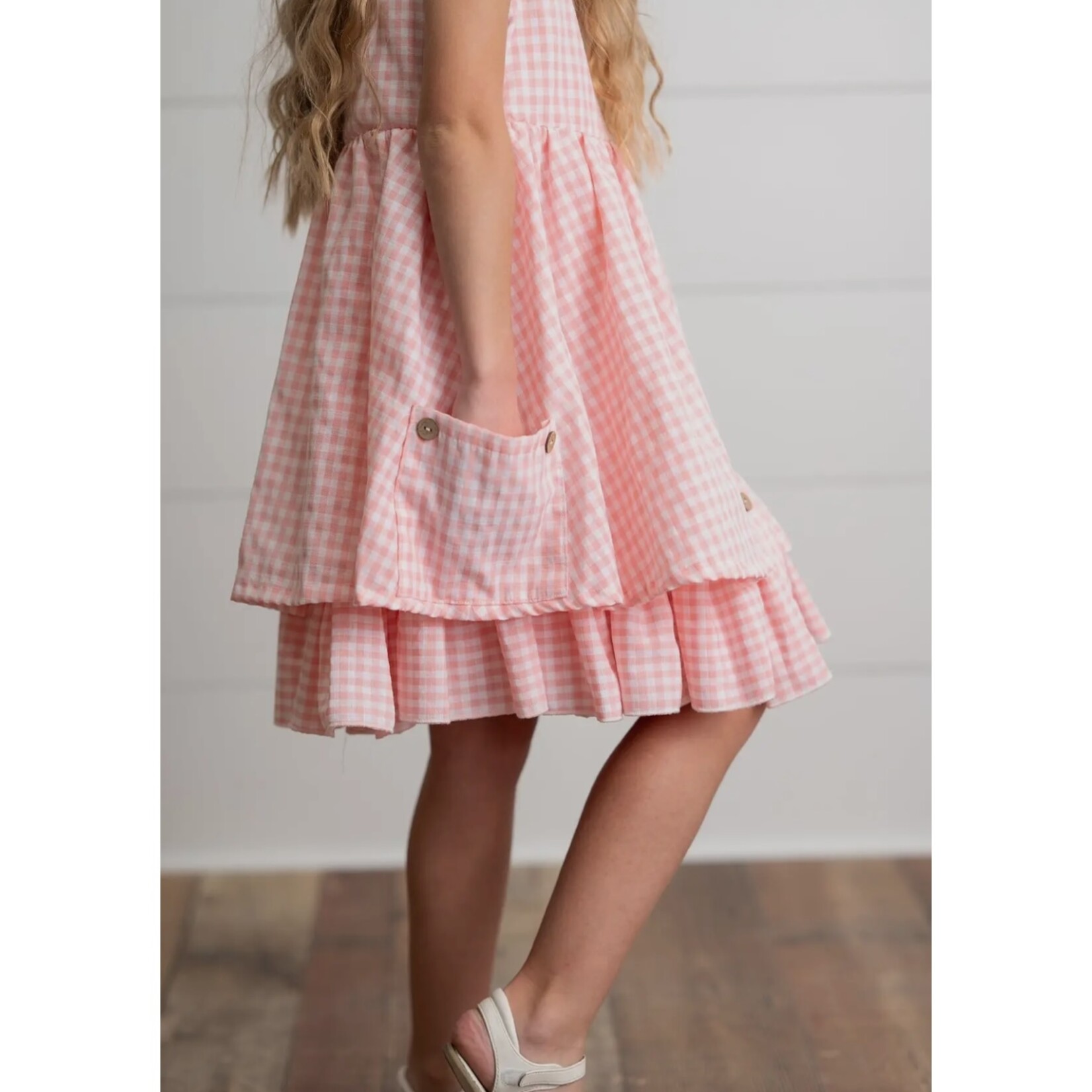 Pink Gingham Pocket Dress