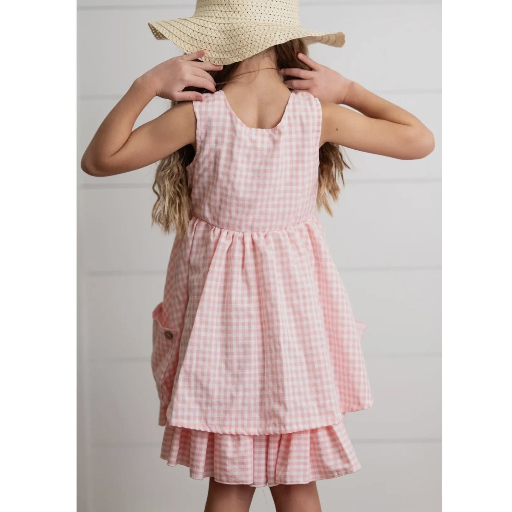 Pink Gingham Pocket Dress