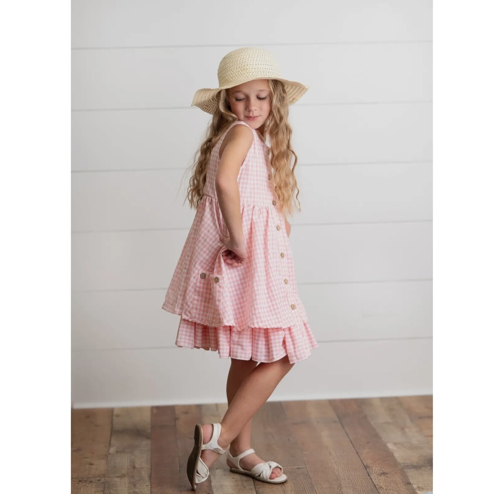 Pink Gingham Pocket Dress