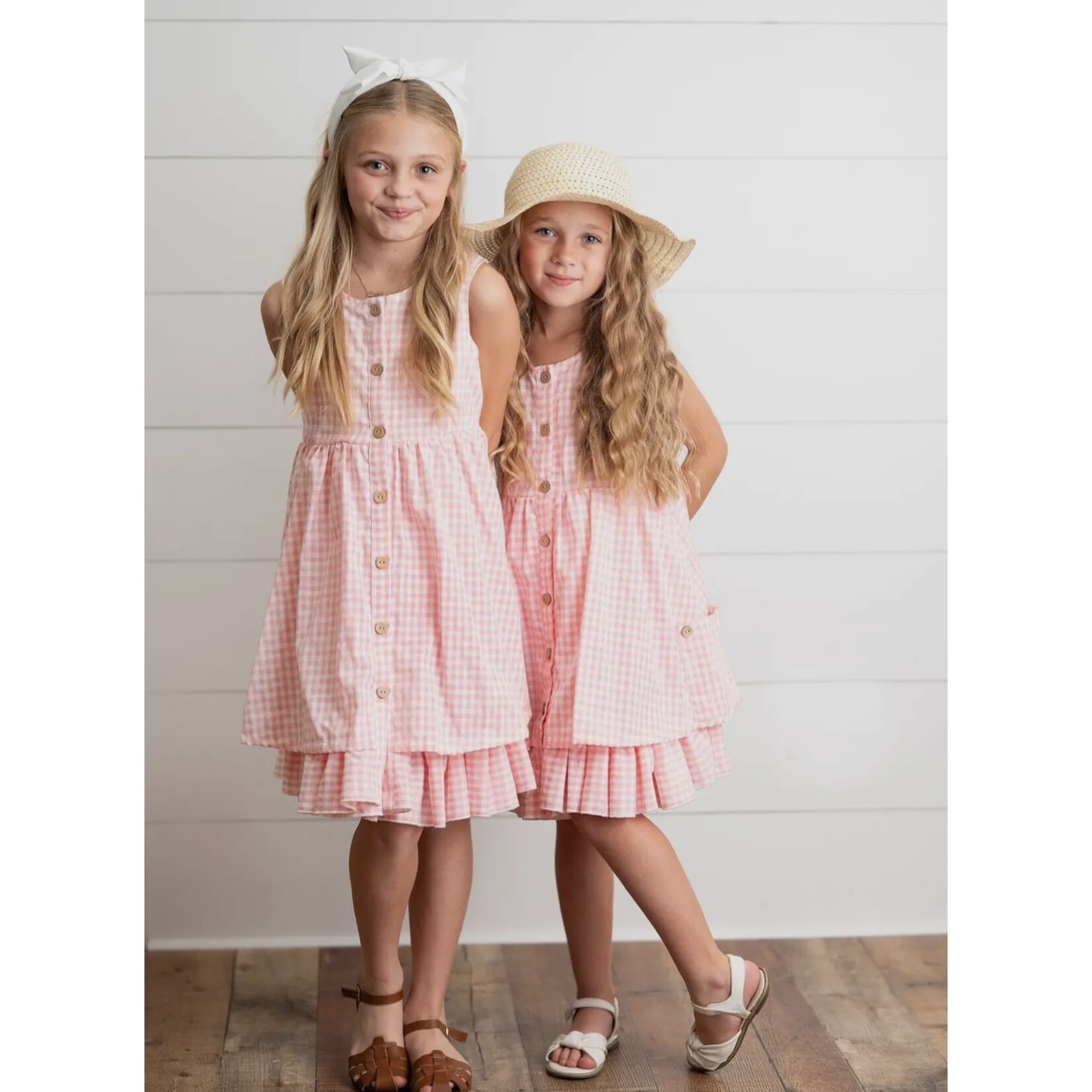 Pink Gingham Pocket Dress