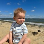 Me & Henry Blue/White Stripe Raglan Onesie