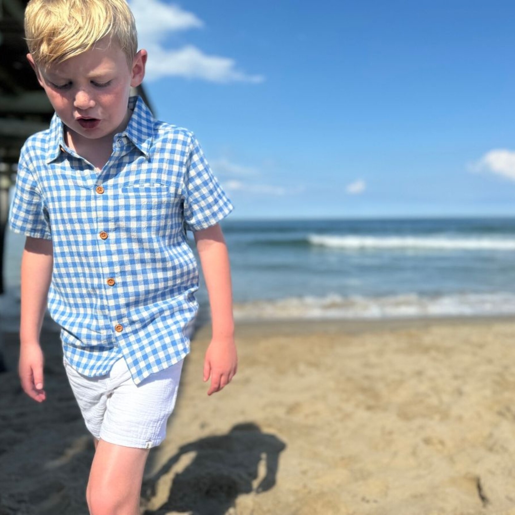 Me & Henry Blue/White Plaid Newlyn Shirt