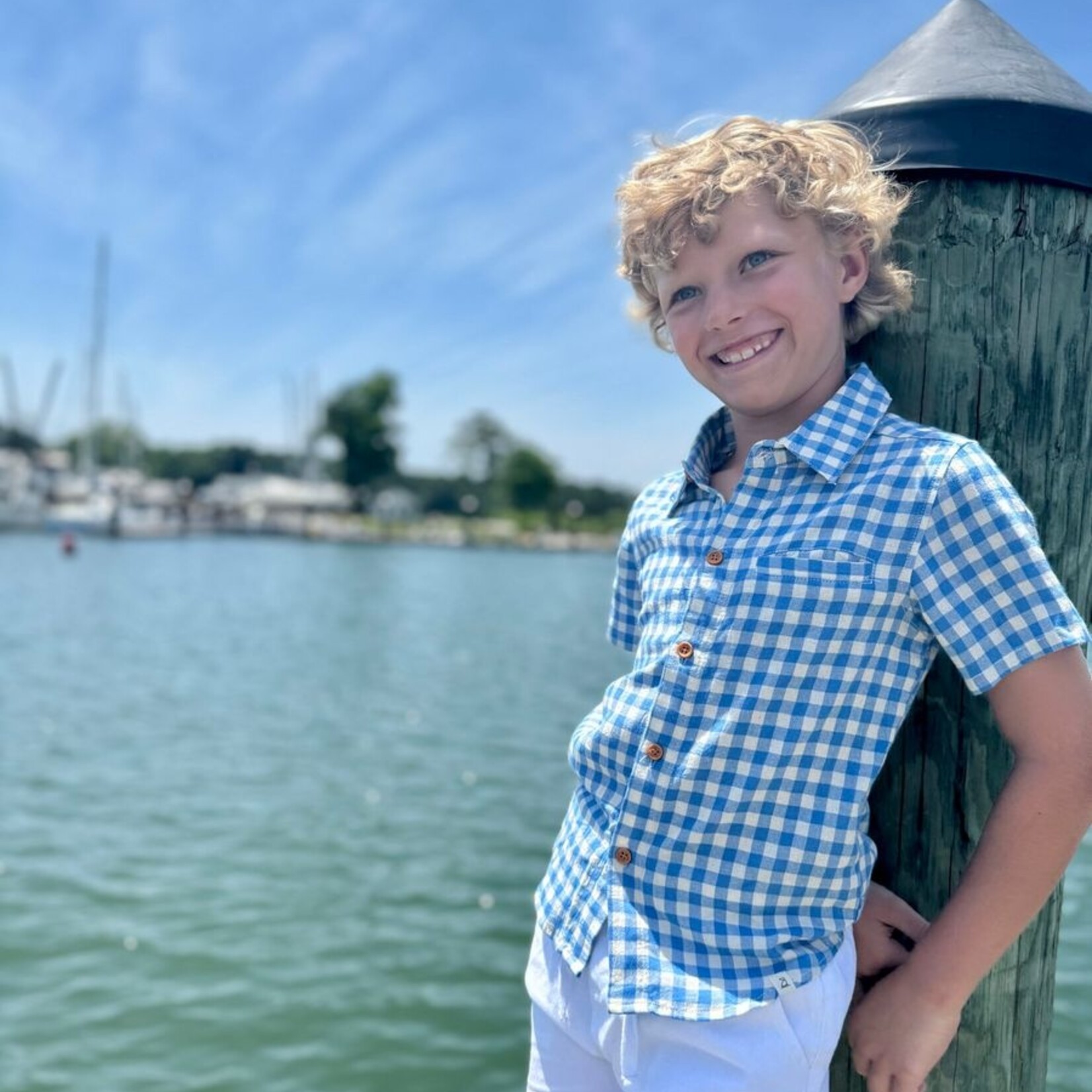 Me & Henry Blue/White Plaid Newlyn Shirt