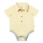 Me & Henry Yellow Seersucker Helford Onesie
