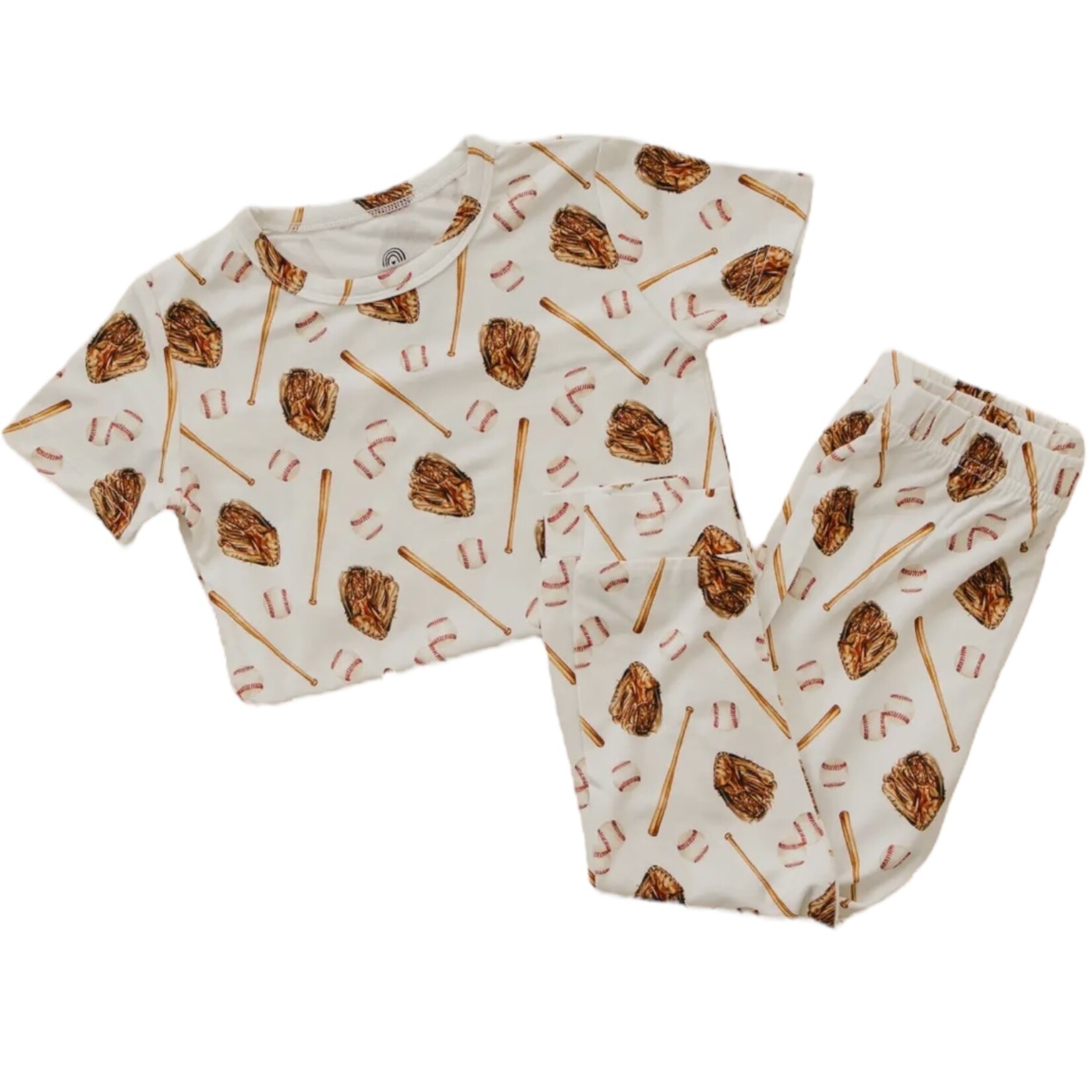Little Joy Co. Baseball Print Bamboo PJ Set