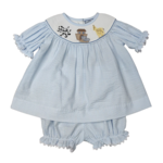 Three Sisters Noah's Ark Smocked Bloomer Set