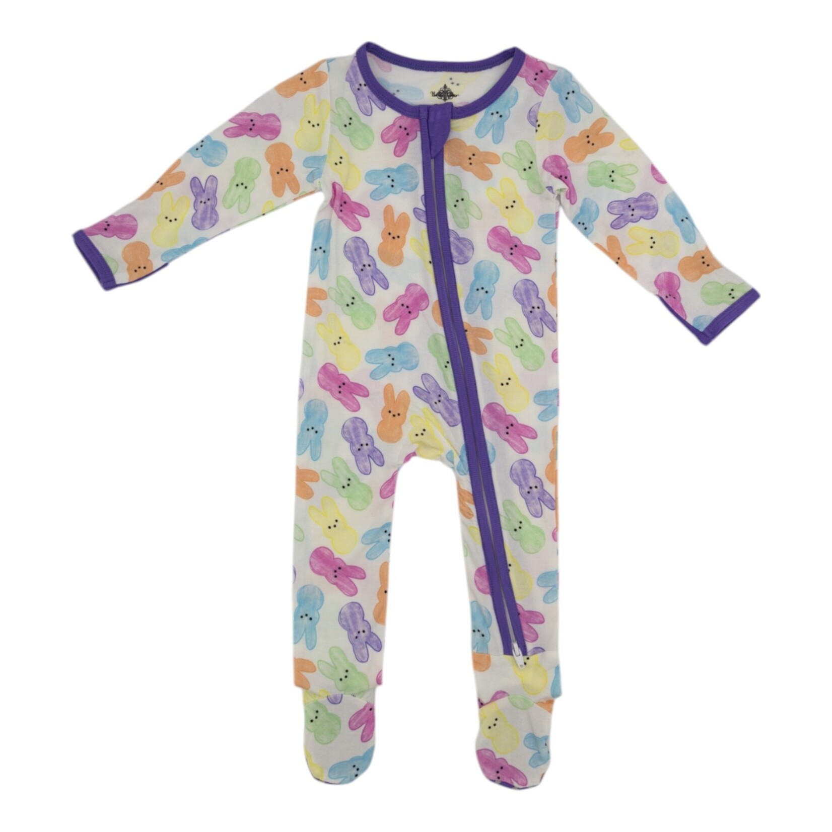 Belle Cher Purple Peeps Bamboo Footie Romper