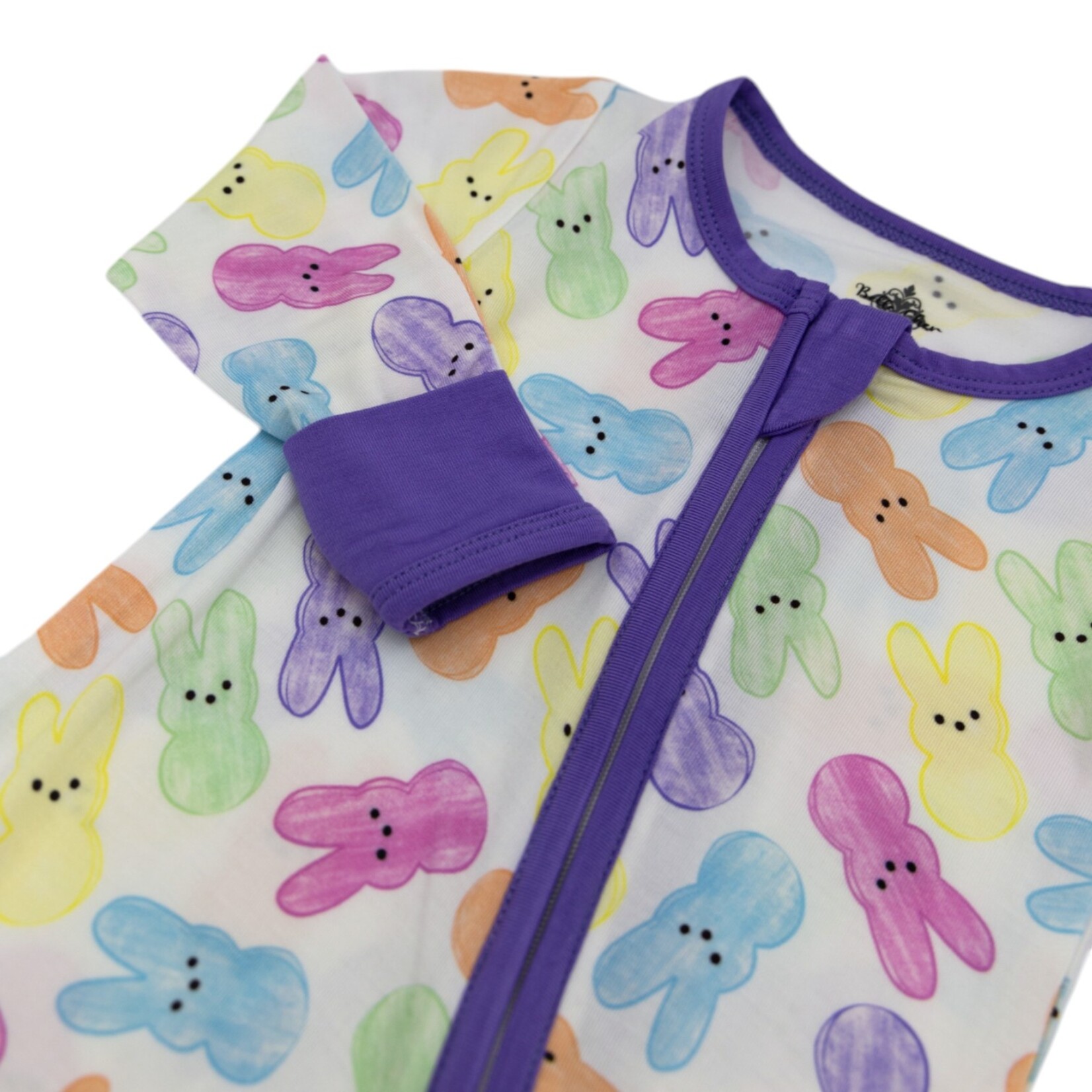 Belle Cher Purple Peeps Bamboo Footie Romper