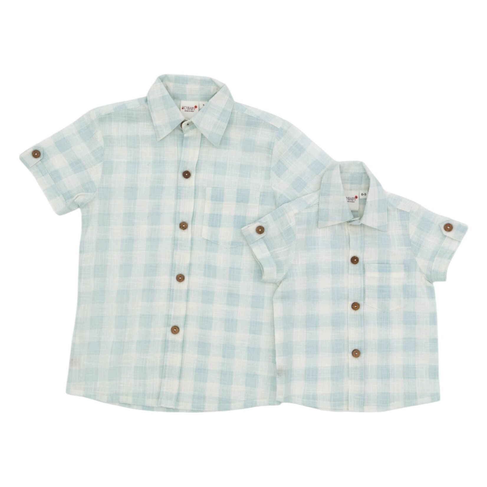 Yo Baby Blue Check Linen Shirt