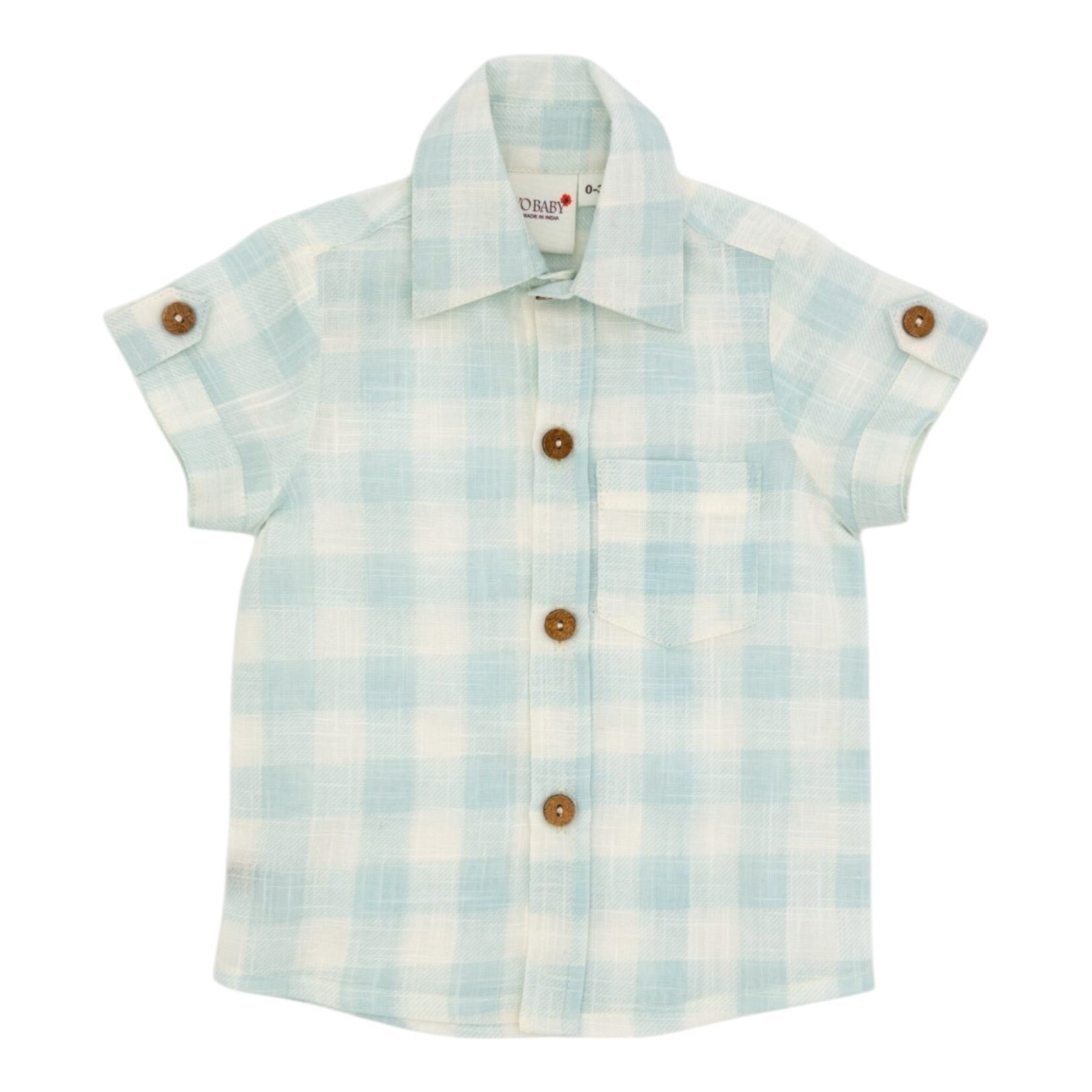 Yo Baby Blue Check Linen Shirt