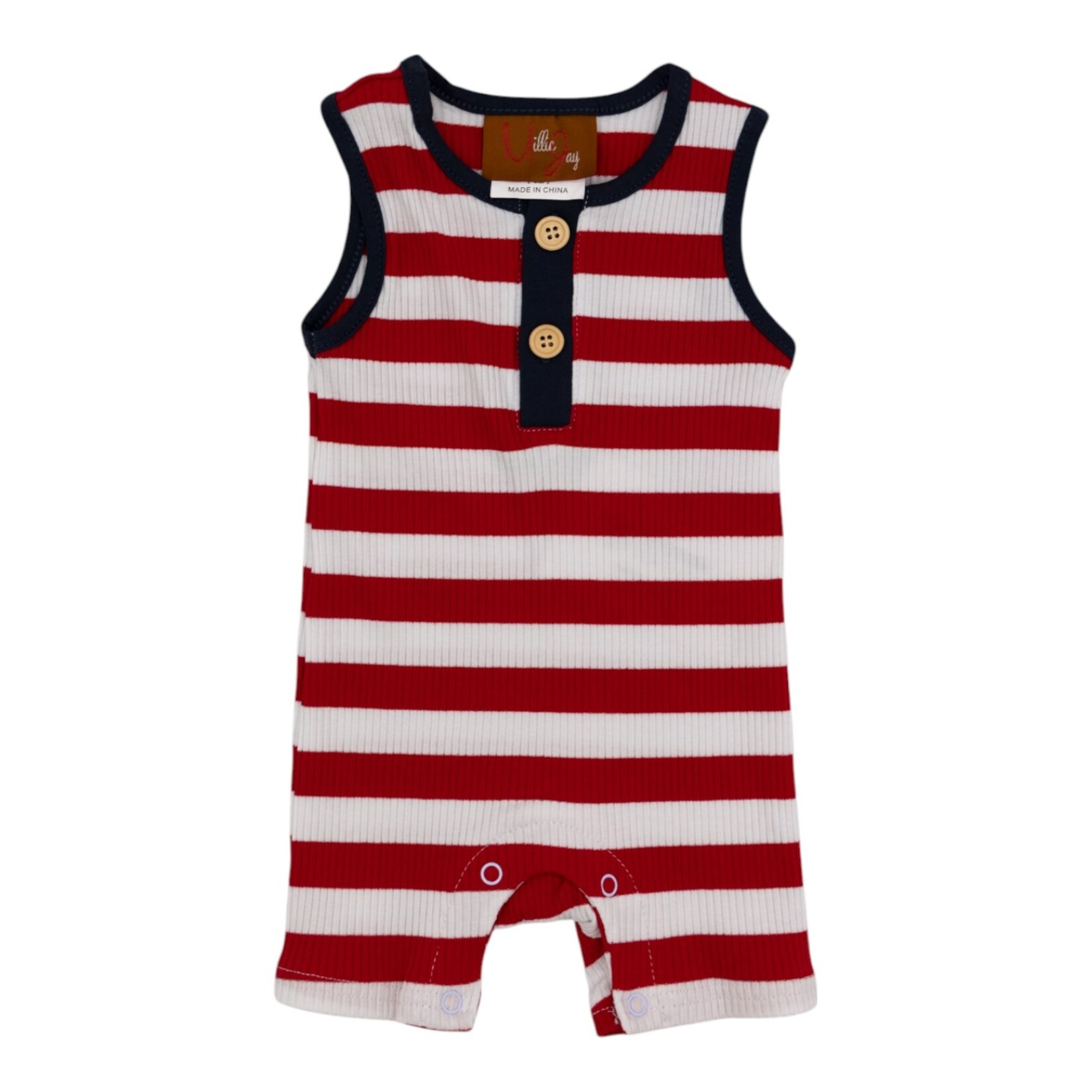 Millie Jay Nolan Romper - Red Stripe