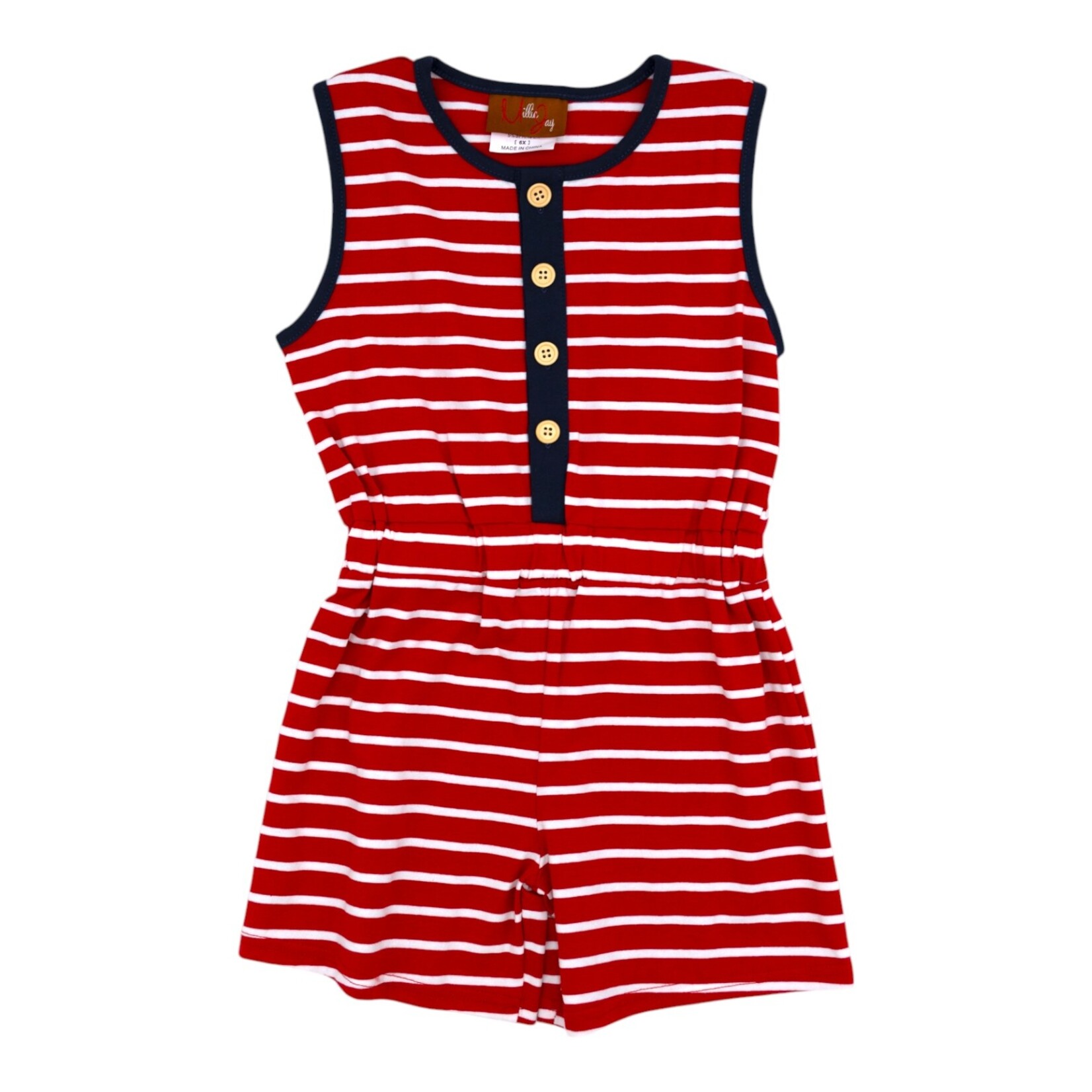 Millie Jay Lily Romper - Red Stripe