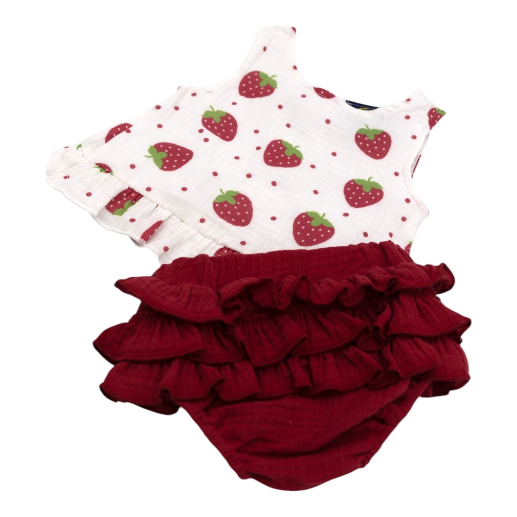 Emma Jean Strawberries Bloomer Set