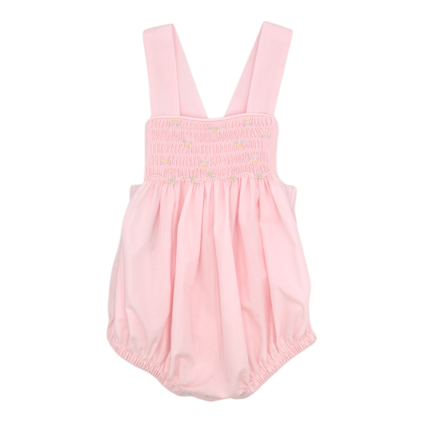 Babysen Pink Mary Helen Smocked Bubble