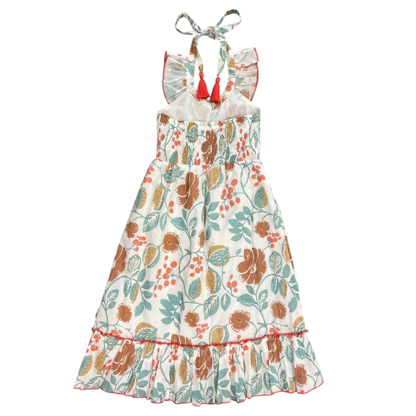 Yo Baby Aqua Coral Floral Maxi Dress