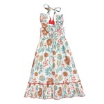 Yo Baby Aqua Coral Floral Maxi Dress