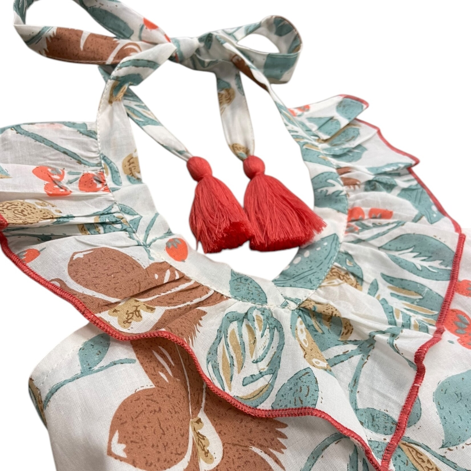 Yo Baby Aqua Coral Floral Maxi Dress