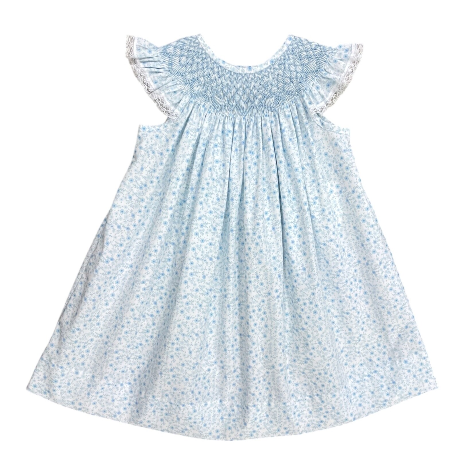 Blue Flower Meadow Smocked Dress