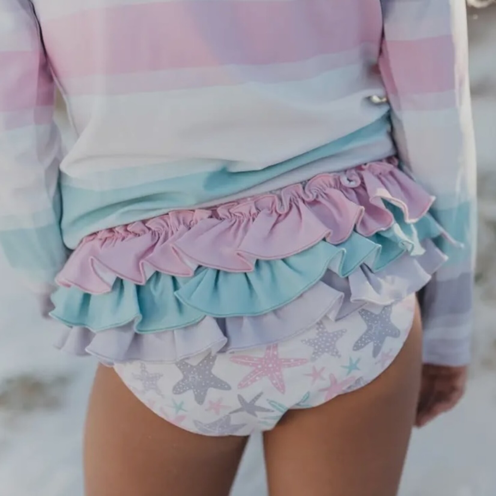 Pastel Star Fish Rash Guard Swim