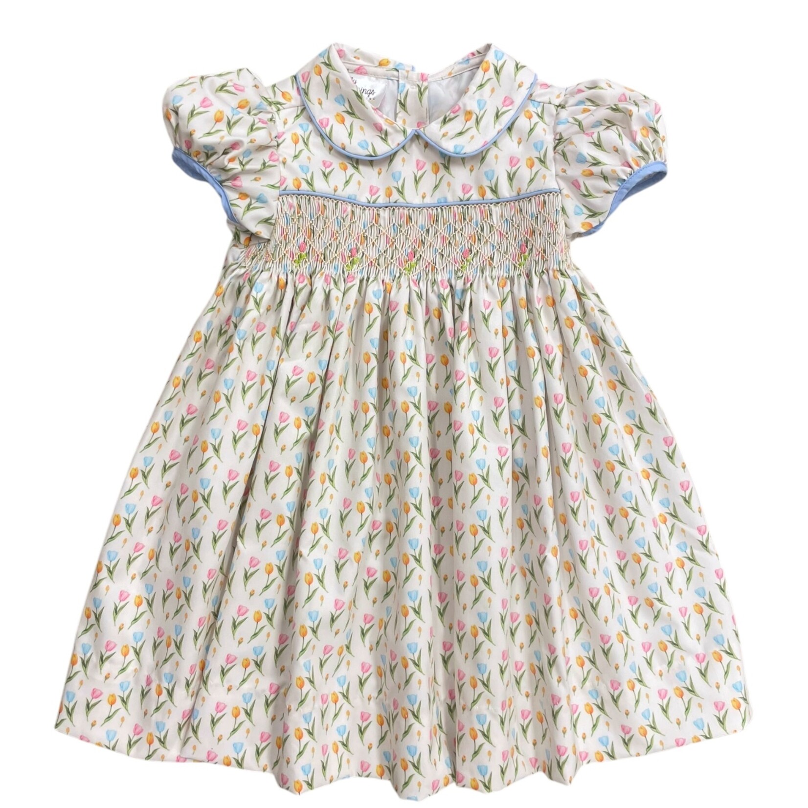 Colorful Tulips Smocked Dress