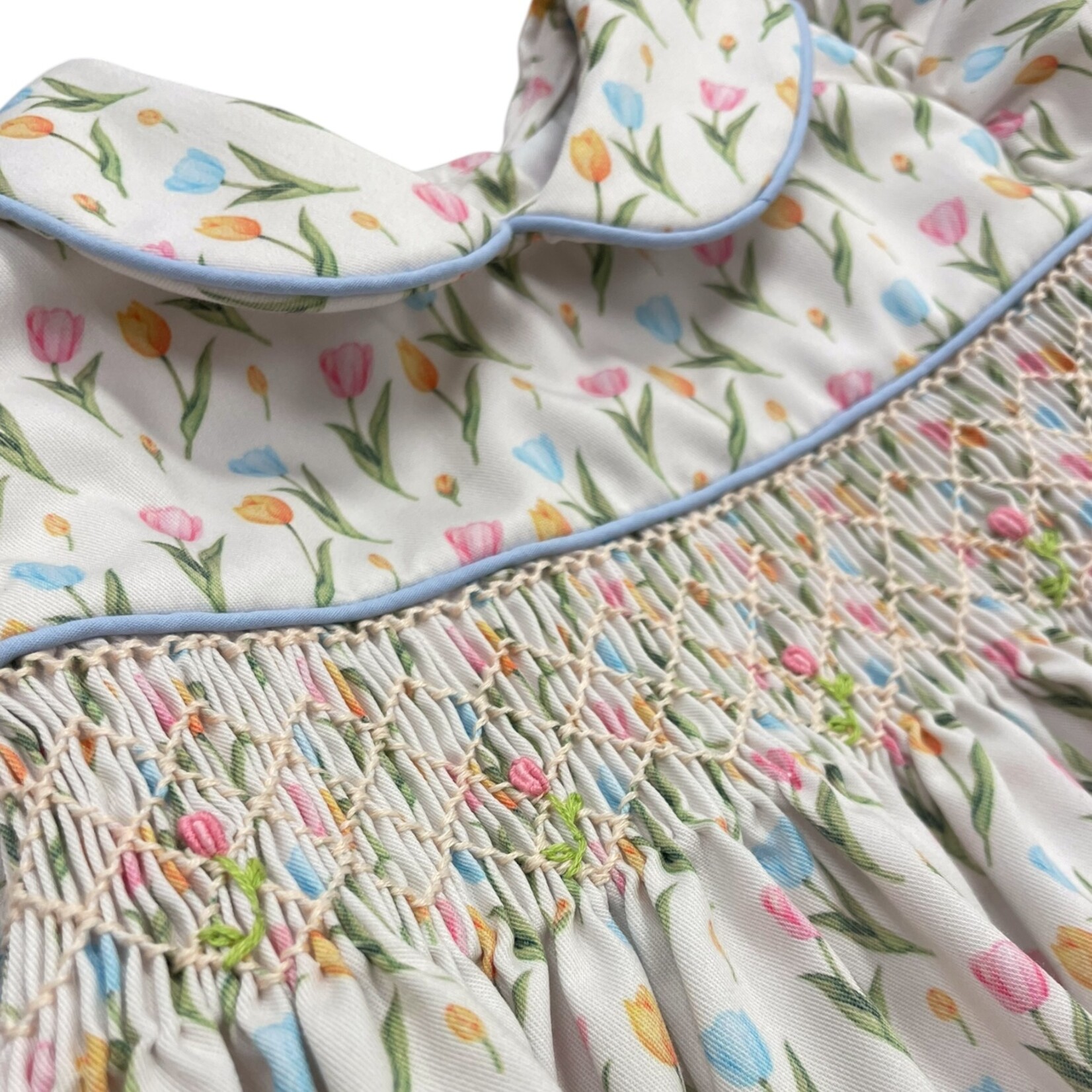 Colorful Tulips Smocked Bloomer Set