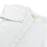 Petit Ami White Scalloped Button Girl Sweater