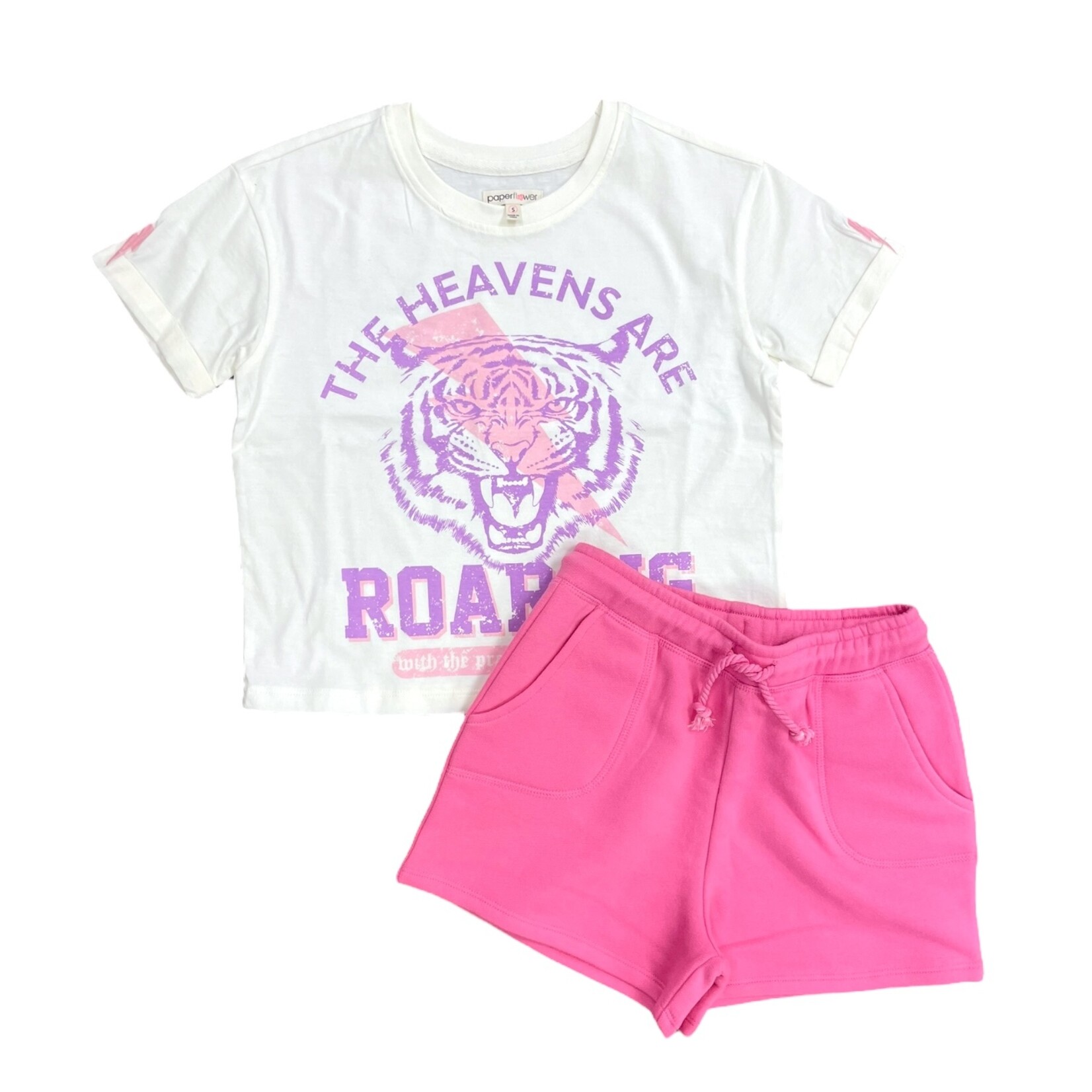 Paper Flower Pink Pocket Shorts