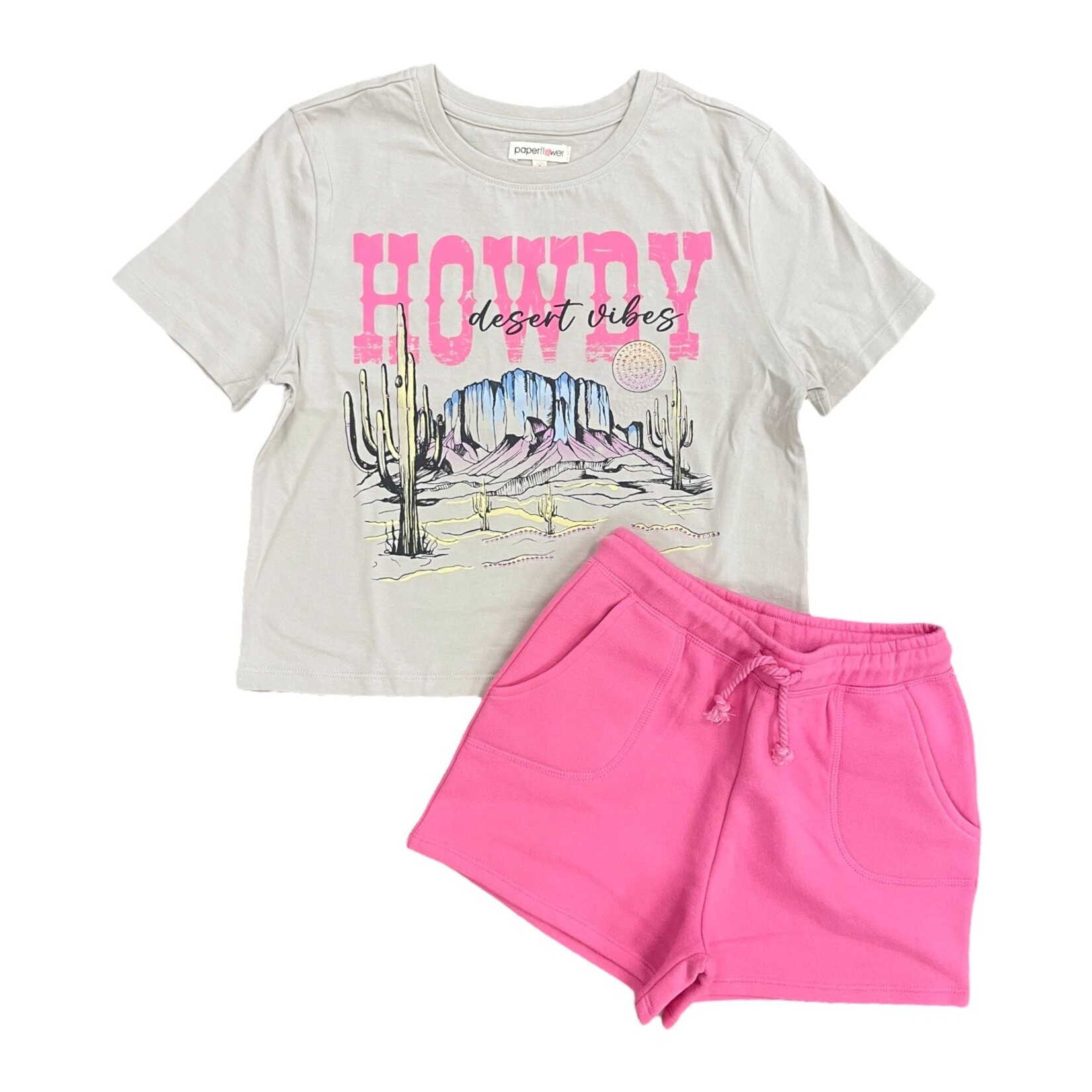 Paper Flower Pink Pocket Shorts