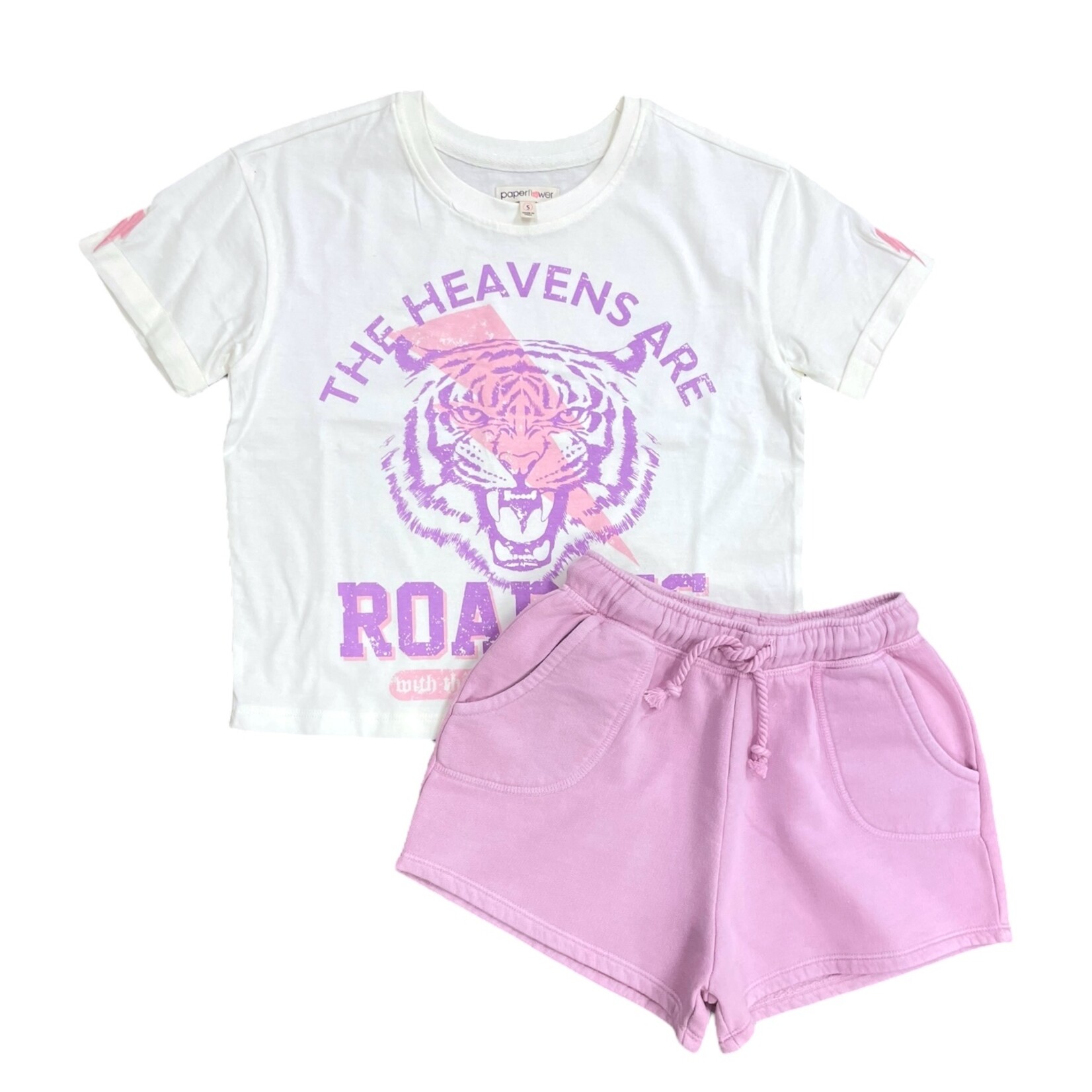 Paper Flower Orchid Pocket Shorts