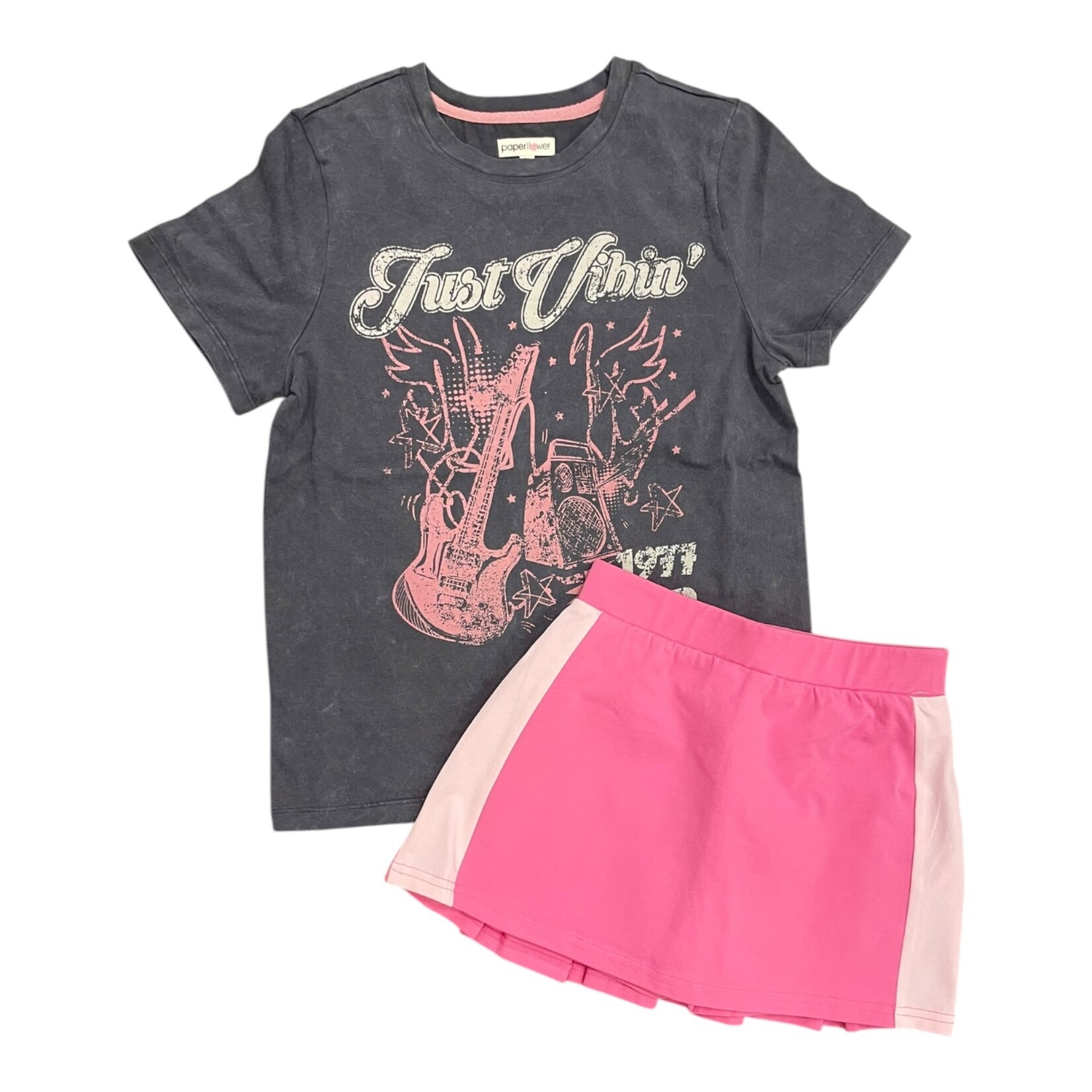 Paper Flower Distressed Rock & Roll Tee