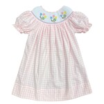 Sweet Dreams Pink Gingham Tulip Smocked Dress