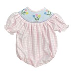 Sweet Dreams Pink Gingham Tulip Smocked Bubble