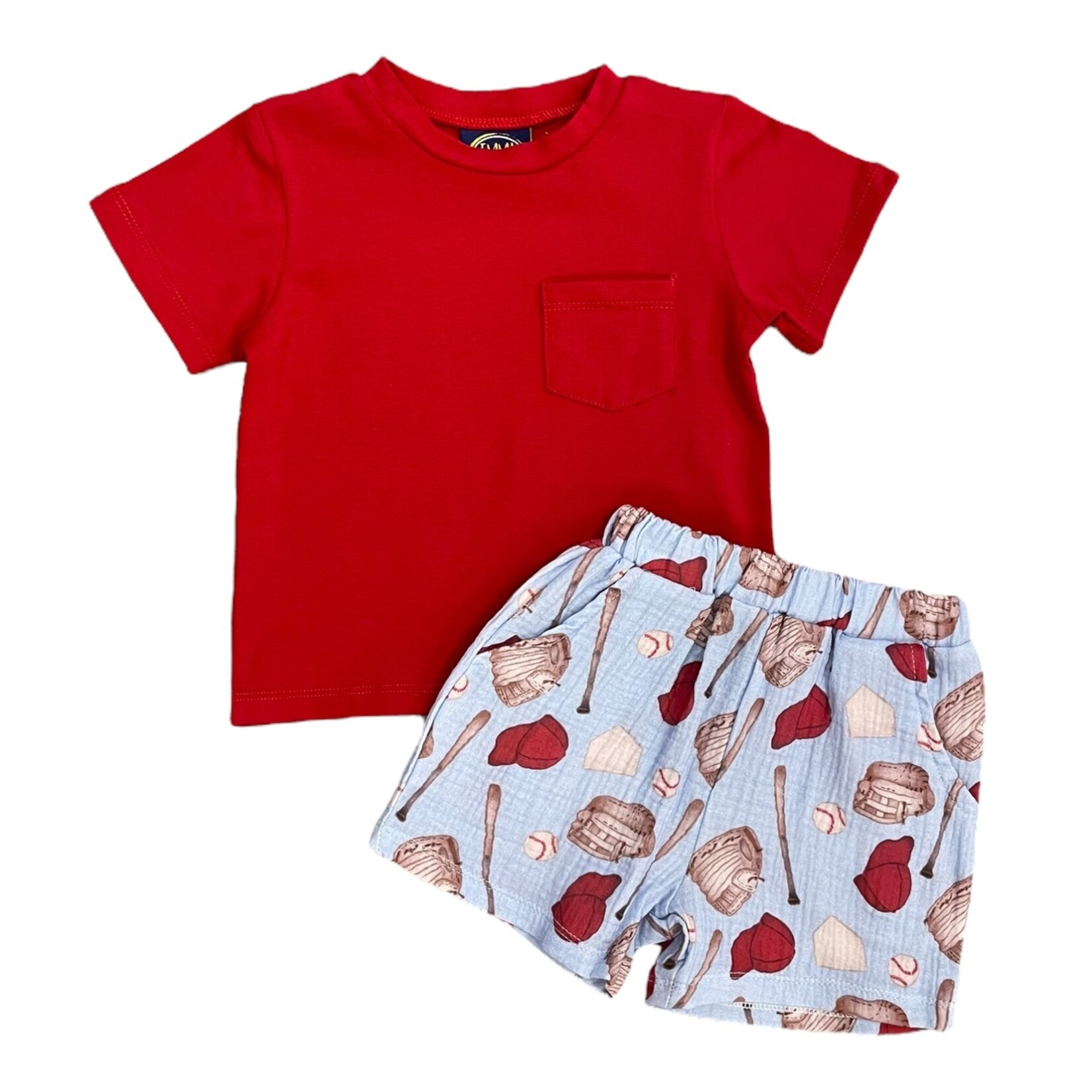 Emma Jean Baseball Boy Short Set