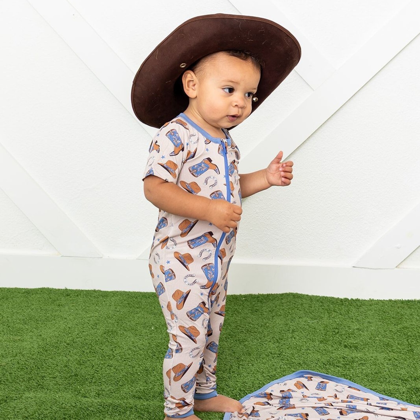 Blue Western Boots Coverall
