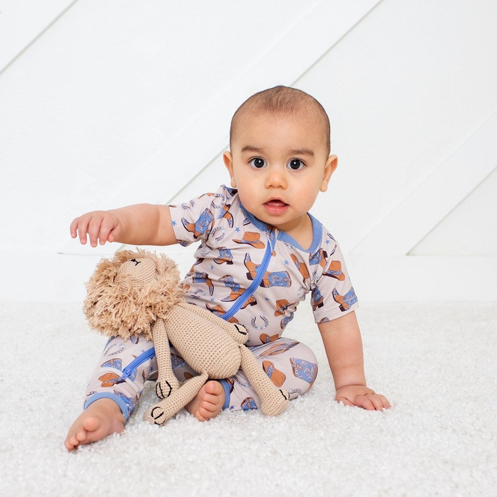 Blue Western Boots Coverall
