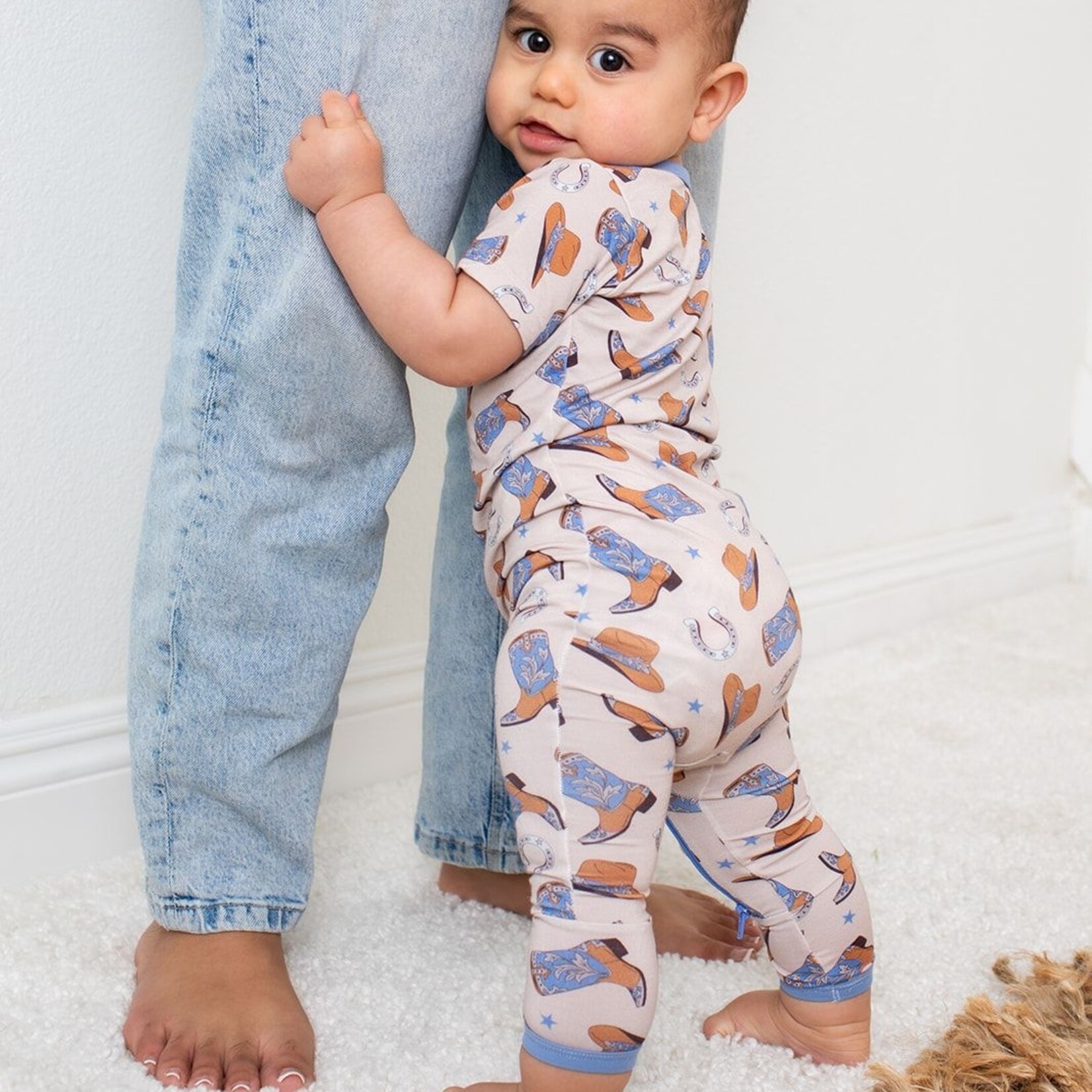 Blue Western Boots Coverall