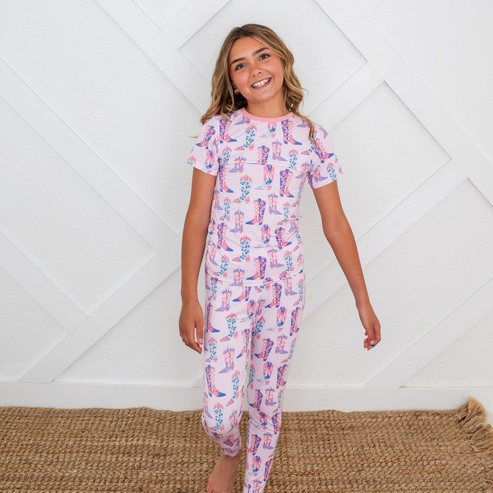 Pink Western Boots PJ Set