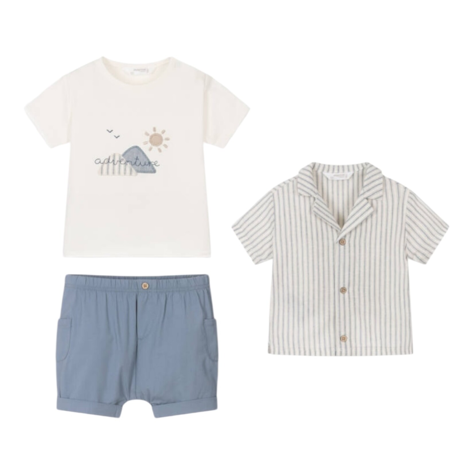 Mayoral Striped Linen Short Set