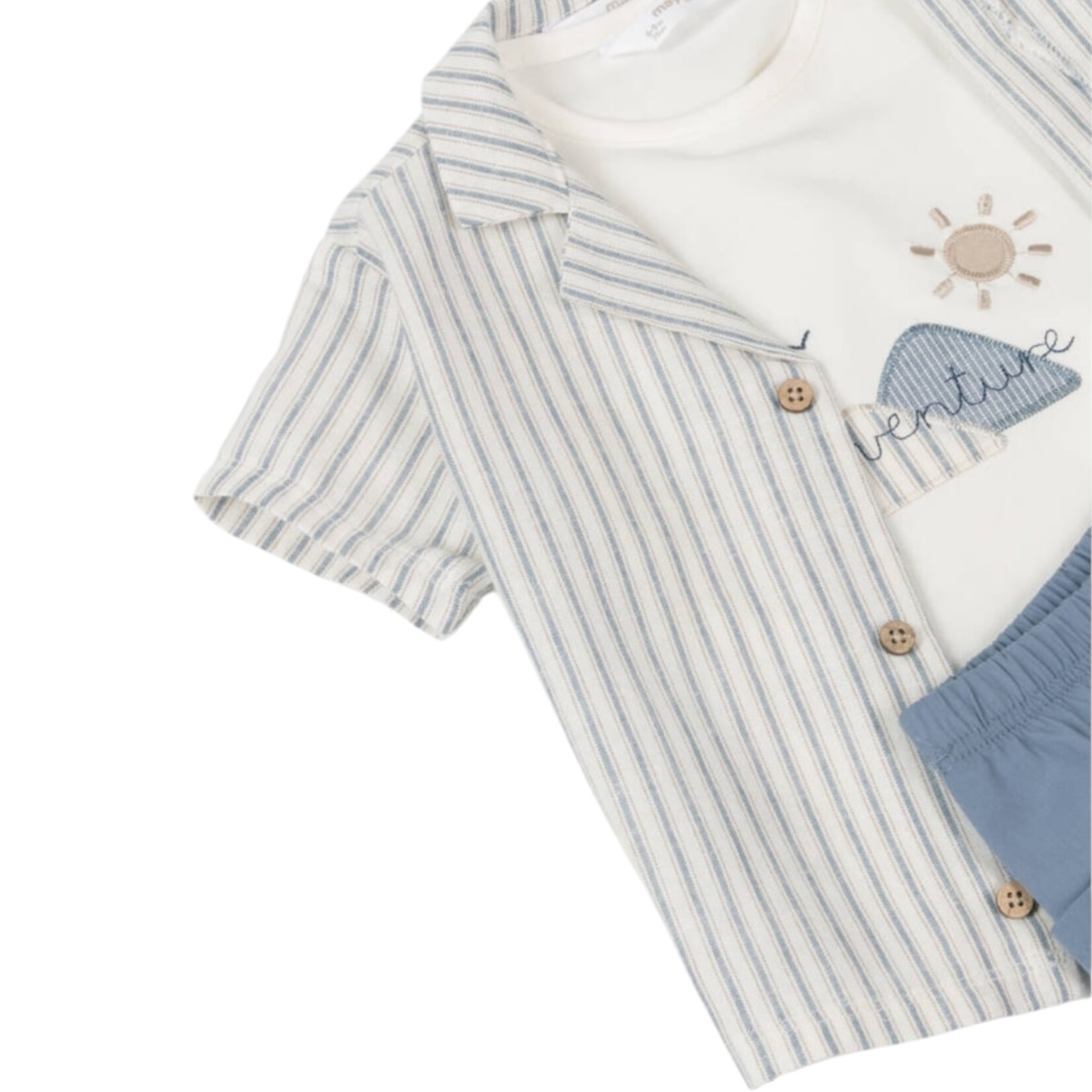 Mayoral Striped Linen Short Set