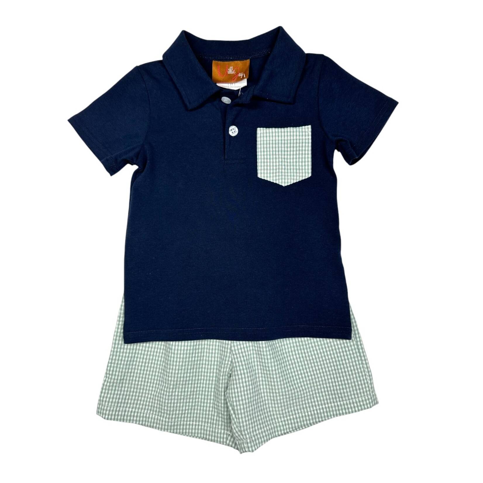Millie Jay Navy & Green Polo Short Set