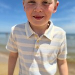 Me & Henry Blue Cream Stripe Polo