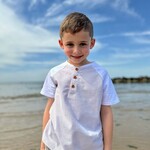 Me & Henry Beige White Stripe Henley