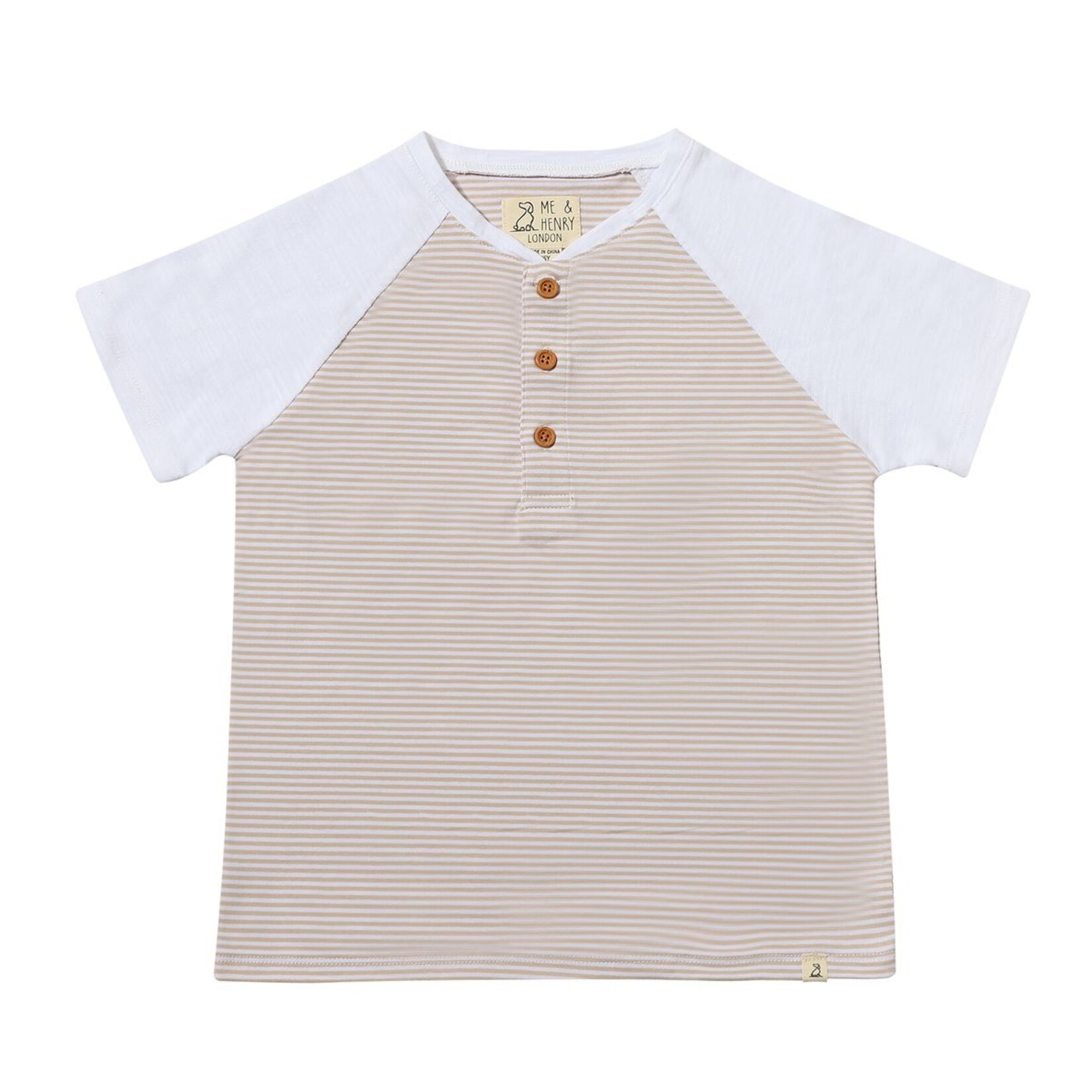 Me & Henry Beige White Stripe Henley