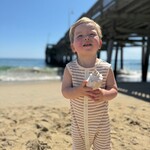 Me & Henry Beige Cream Ribbed Playsuit