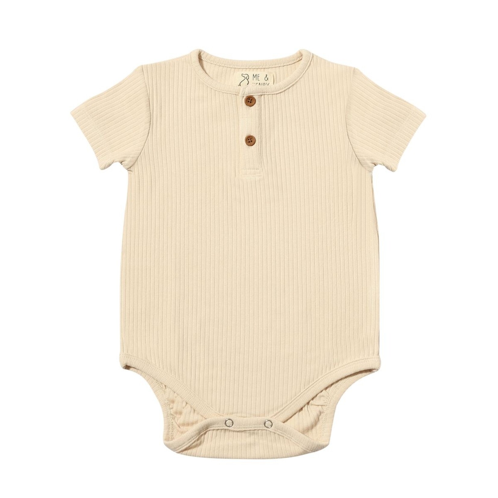 Me & Henry Cream Ribbed Onesie