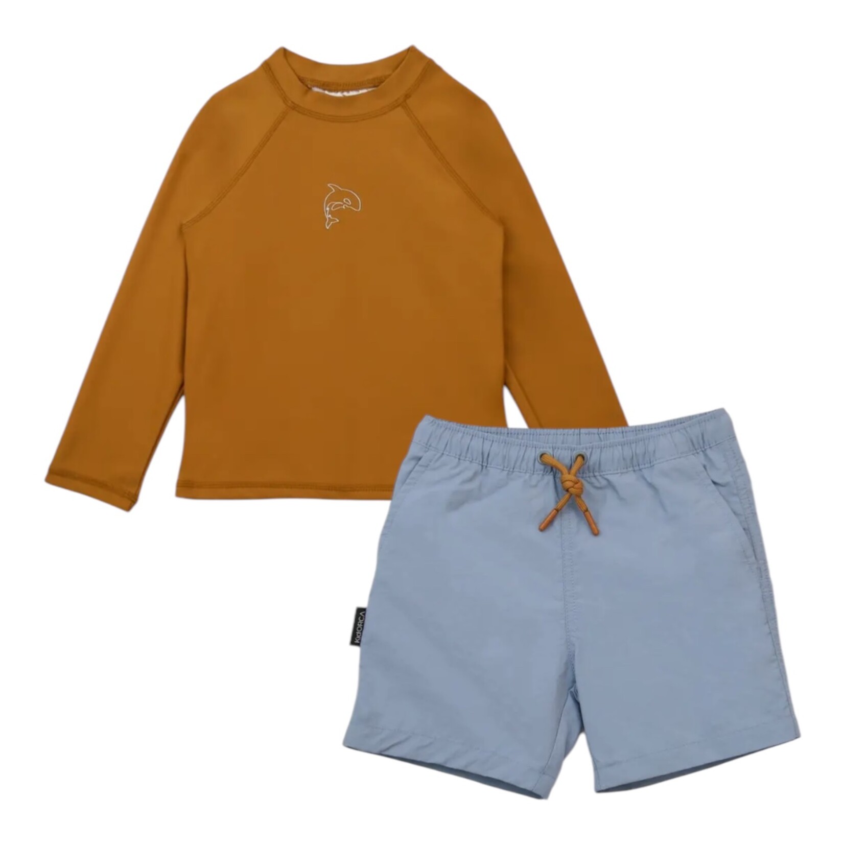 KidORCA Ginger/Blue Rashguard Swim Set