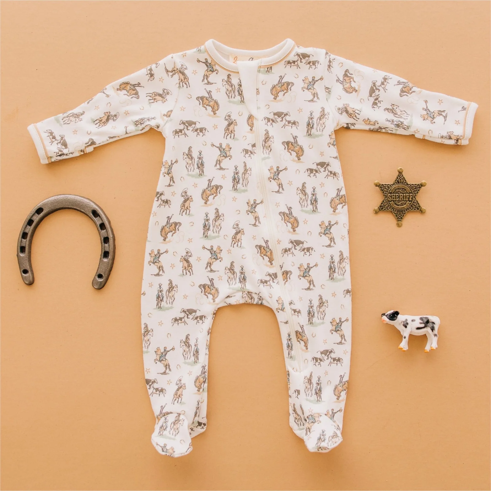 Luna & Arlo Wild West Zipper Footie