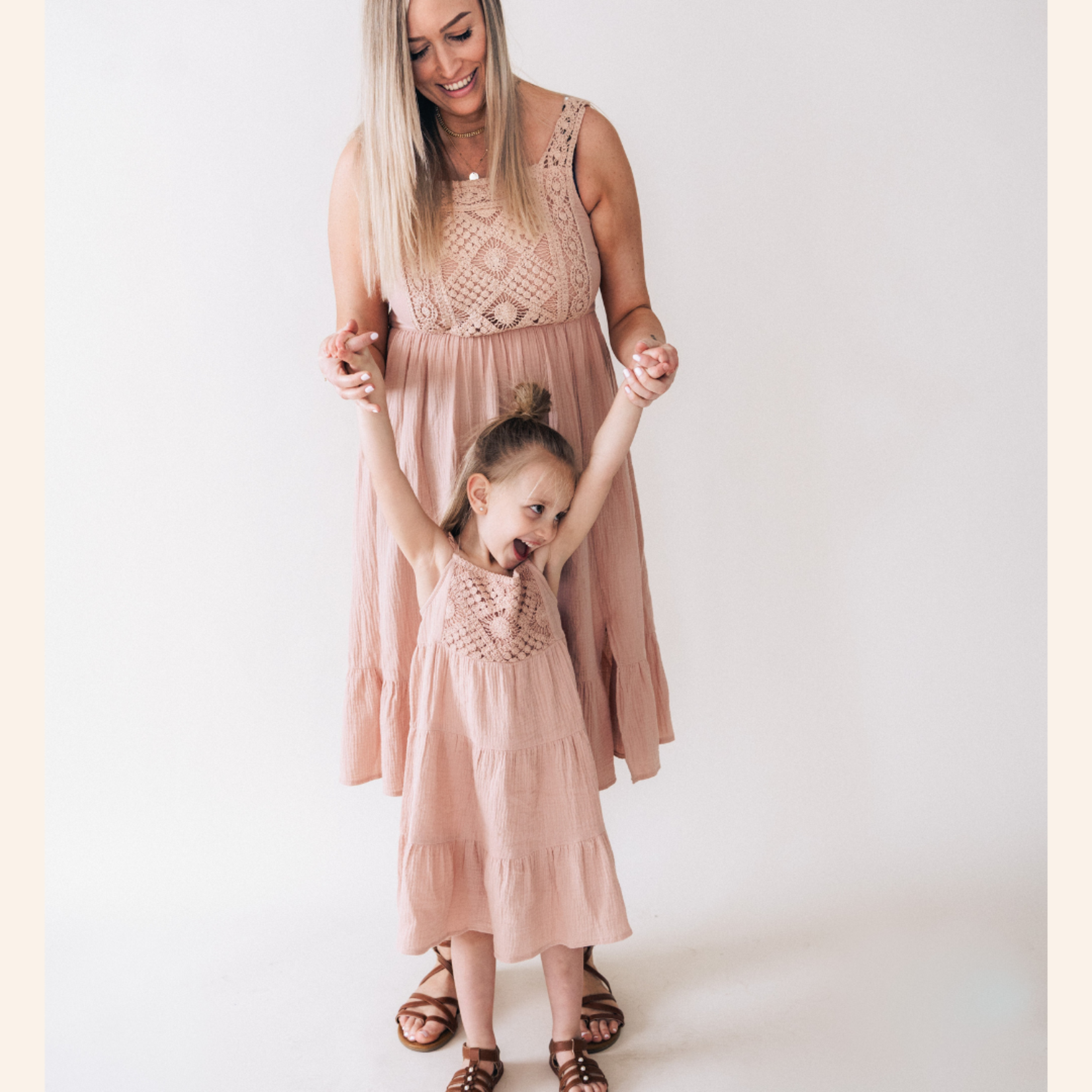 HAHA MAMA Mauve/Cream Girls Dress & Jacket