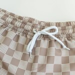 Brave Little Ones Taupe Checkered Swim Trunks