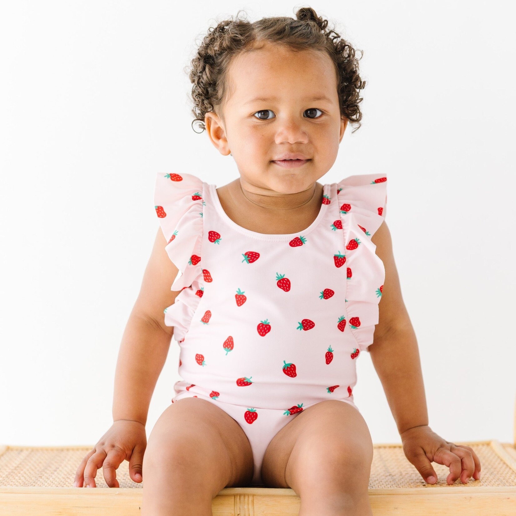 Brave Little Ones Strawberries Ruffle Swim Suit